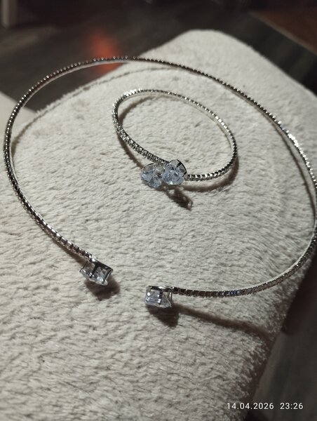 Set colier argint vintage Swarovski