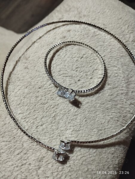 Set colier argint vintage Swarovski