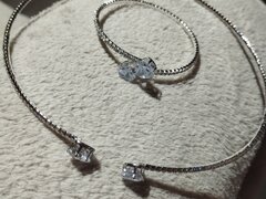 Set colier argint vintage Swarovski