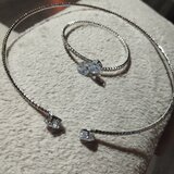 Set colier argint vintage Swarovski